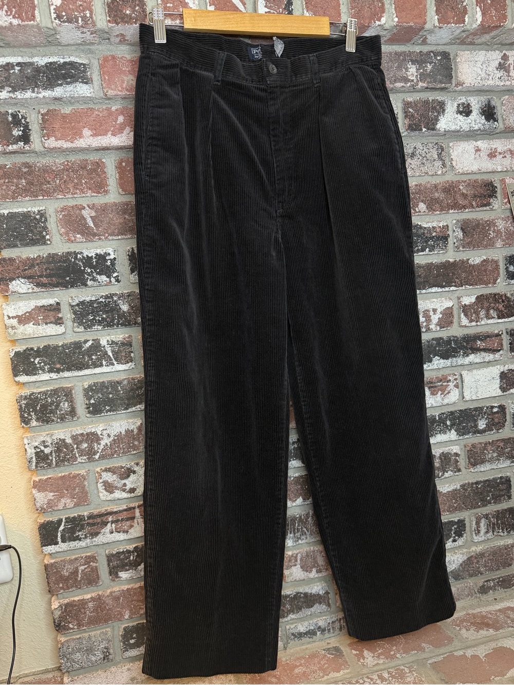 Polo by Ralph Lauren Black Corduroy Pleated Mens Pants